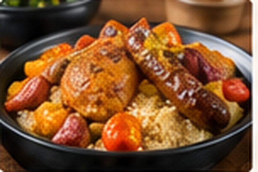 Couscous légumes · poulet · merguez
